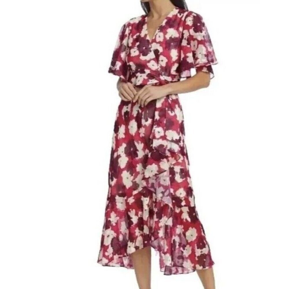 Tanya Taylor Dress Sz 4 Blaire Floral Faux Wrap Midi Southwestern Workwear Boho